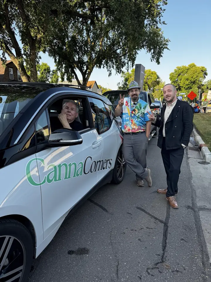 Canna Corners branded vehicle at a northwest Minnesota community event